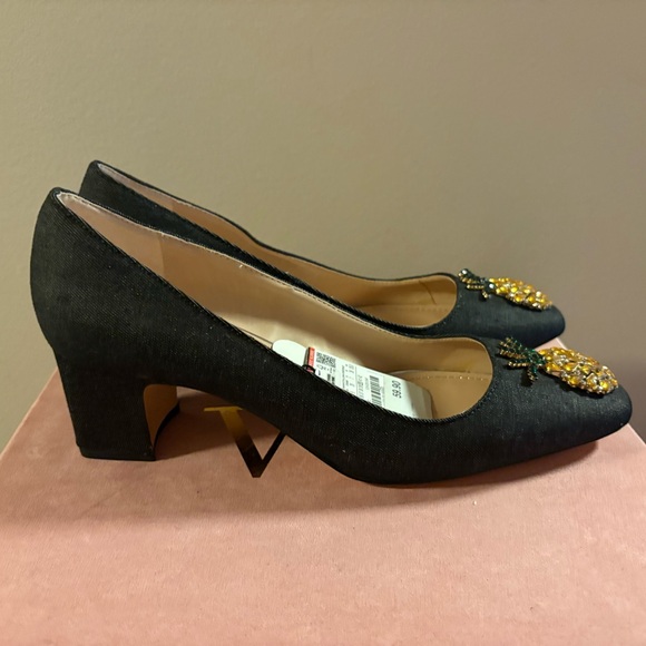 Rare Dark Denim Zara Rhinestone Pineapple Pump! Size 40. - Picture 2 of 4